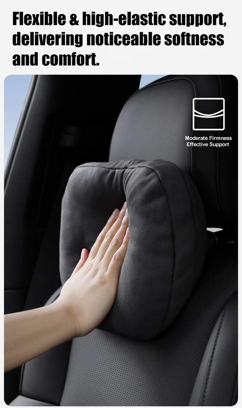 Car Headrest + Lumbar Support Set, 100% DuPont Bio-Fleece Filling