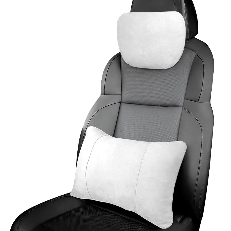 Car Headrest + Lumbar Support Set, 100% DuPont Bio-Fleece Filling