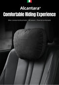 BIMLL Black Alcantara® Car Headrest & Lumbar Support Set