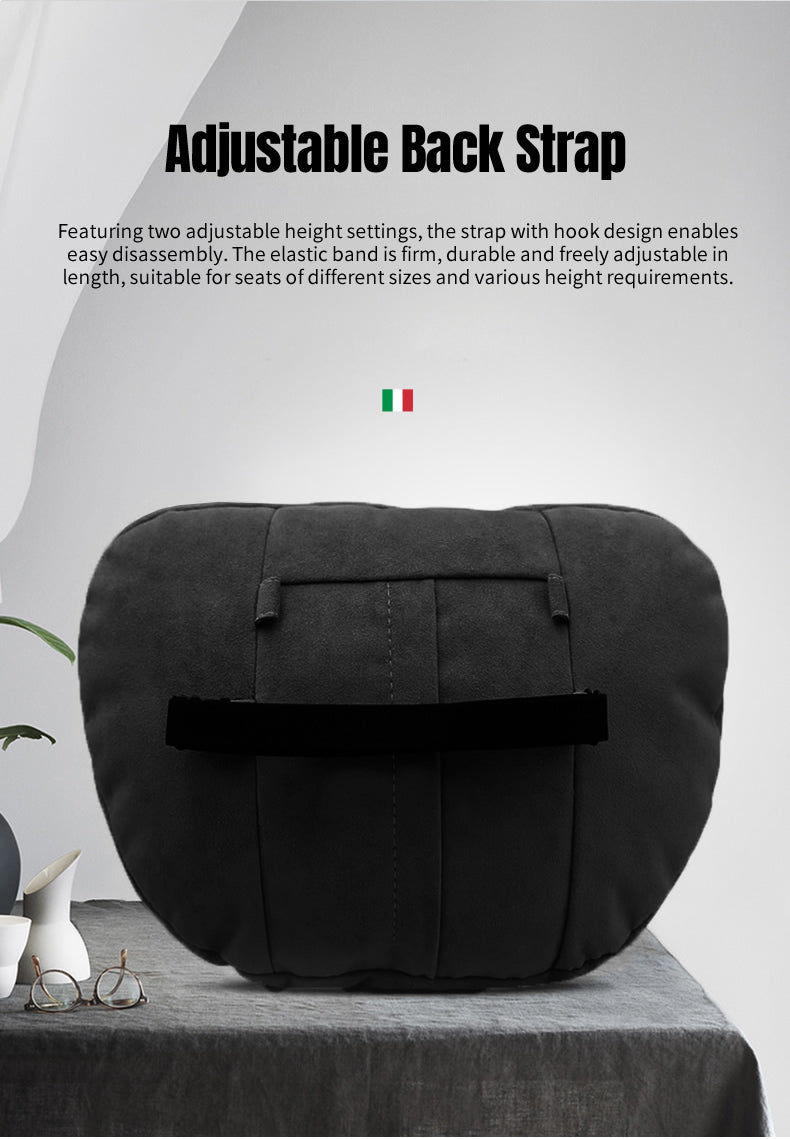 BIMLL Black Alcantara® Car Headrest & Lumbar Support Set